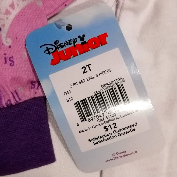 🔥SALE🔥 Disney Sofia the First 3 Piece Pajama Set Size 2 NWT Princess - Picture 8 of 11